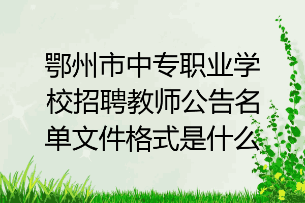 鄂州市中专职业学校招聘教师公告名单文件格式是什么