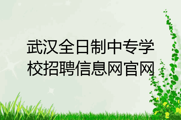 武汉全日制中专学校招聘信息网官网