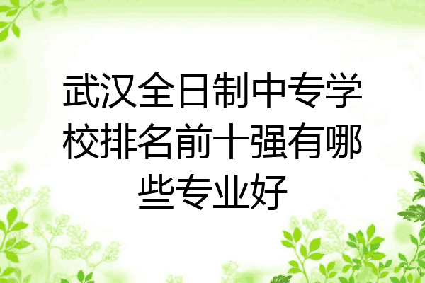 武汉全日制中专学校排名前十强有哪些专业好