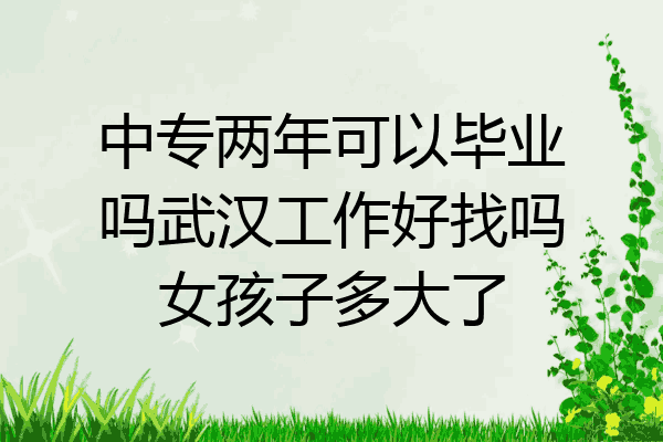 中专两年可以毕业吗武汉工作好找吗女孩子多大了