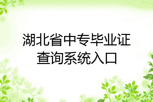 湖北省中专毕业证查询系统入口