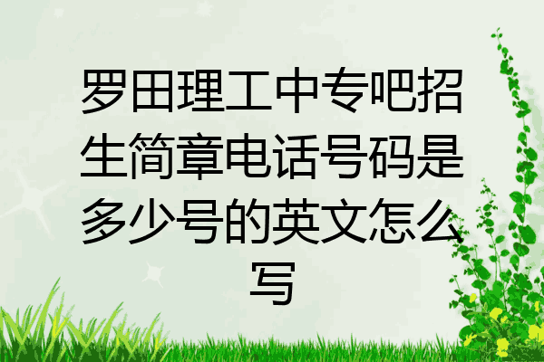 罗田理工中专吧招生简章电话号码是多少号的英文怎么写