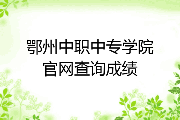 鄂州中职中专学院官网查询成绩