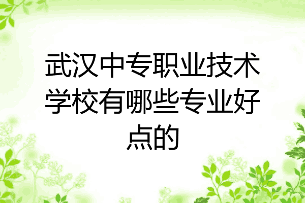 武汉中专职业技术学校有哪些专业好点的