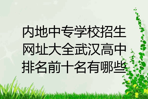 内地中专学校招生网址大全武汉高中排名前十名有哪些