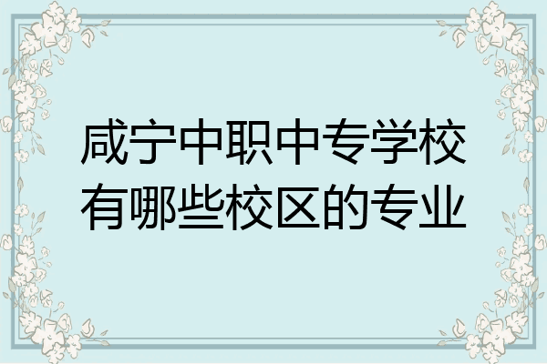 咸宁中职中专学校有哪些校区的专业