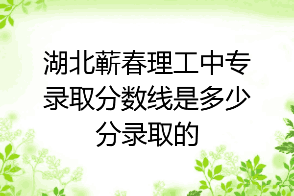 湖北蕲春理工中专录取分数线是多少分录取的