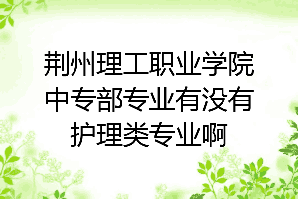 荆州理工职业学院中专部专业有没有护理类专业啊