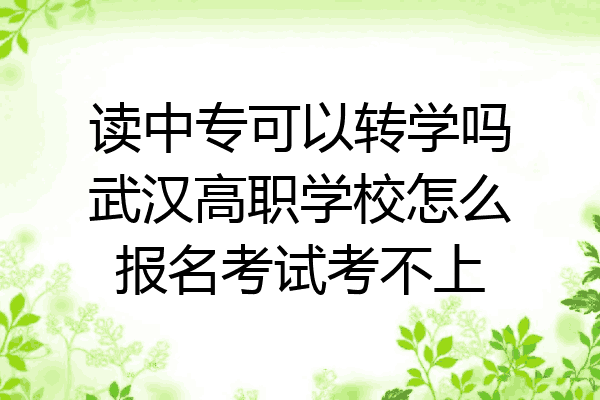 读中专可以转学吗武汉高职学校怎么报名考试考不上