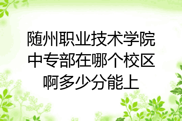 随州职业技术学院中专部在哪个校区啊多少分能上