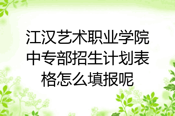 江汉艺术职业学院中专部招生计划表格怎么填报呢