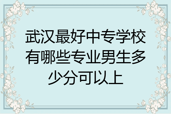 武汉最好中专学校有哪些专业男生多少分可以上