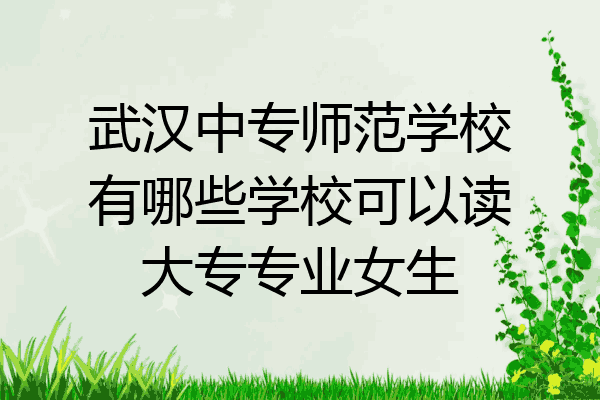 武汉中专师范学校有哪些学校可以读大专专业女生
