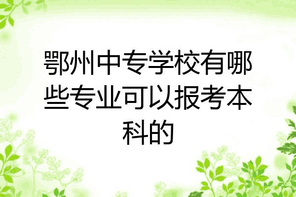 鄂州中专学校有哪些专业可以报考本科的