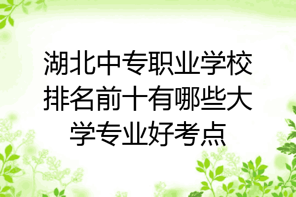 湖北中专职业学校排名前十有哪些大学专业好考点