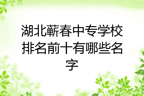 湖北蕲春中专学校排名前十有哪些名字