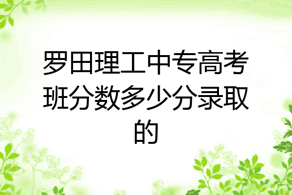 罗田理工中专高考班分数多少分录取的