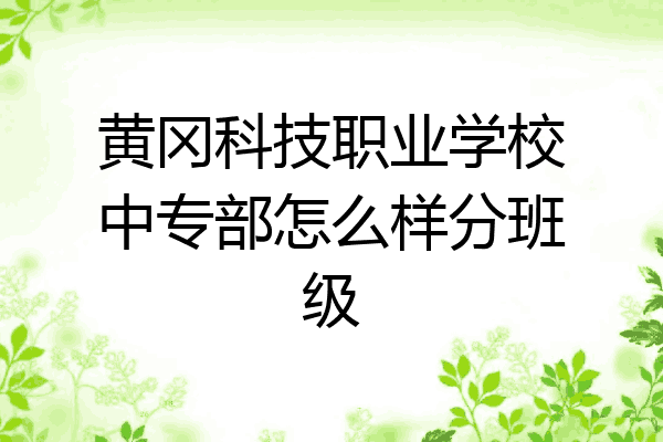 黄冈科技职业学校中专部怎么样分班级