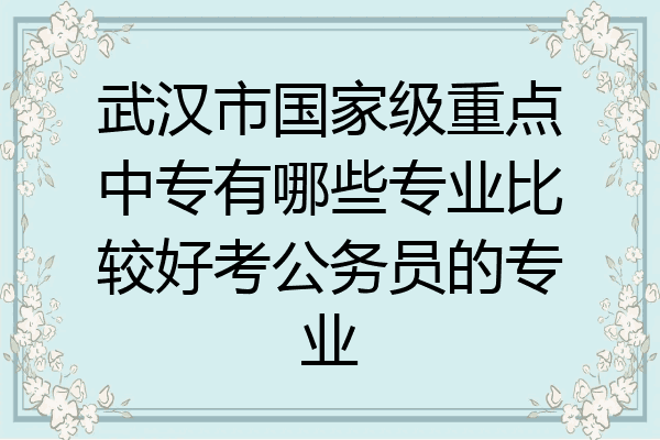 武汉市国家级重点中专有哪些专业比较好考公务员的专业