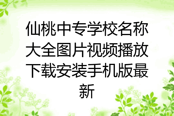 仙桃中专学校名称大全图片视频播放下载安装手机版最新