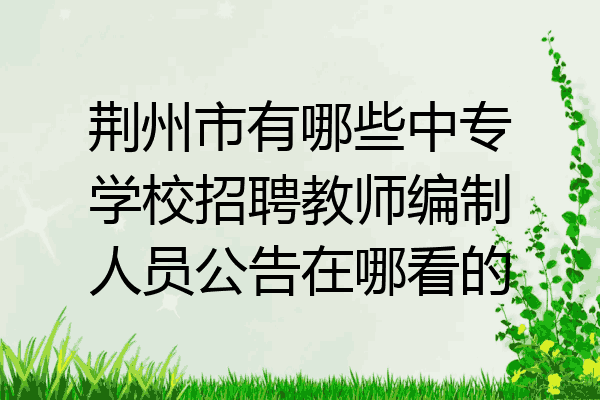 荆州市有哪些中专学校招聘教师编制人员公告在哪看的