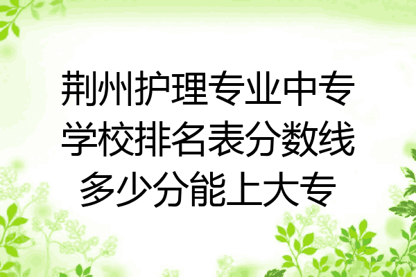 荆州护理专业中专学校排名表分数线多少分能上大专
