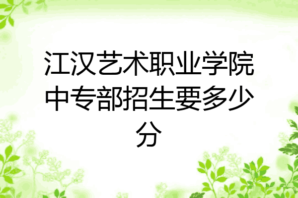 江汉艺术职业学院中专部招生要多少分