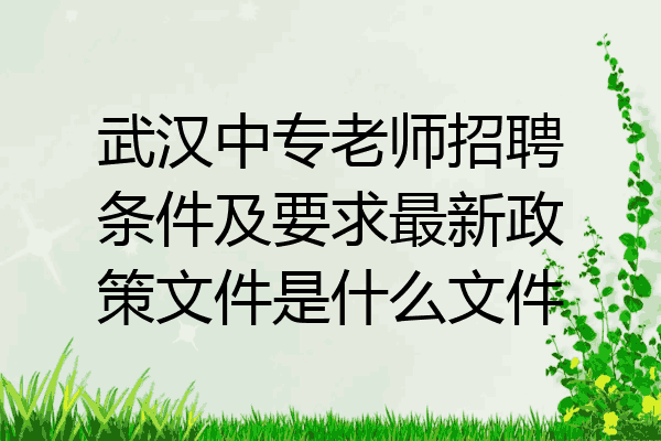 武汉中专老师招聘条件及要求最新政策文件是什么文件