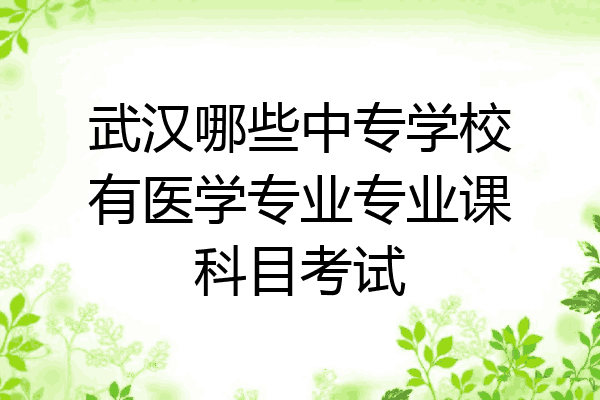 武汉哪些中专学校有医学专业专业课科目考试