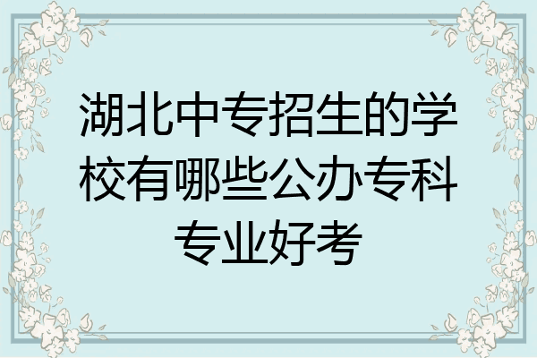 湖北中专招生的学校有哪些公办专科专业好考