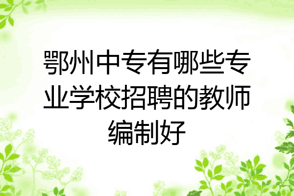 鄂州中专有哪些专业学校招聘的教师编制好