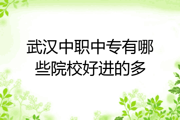 武汉中职中专有哪些院校好进的多
