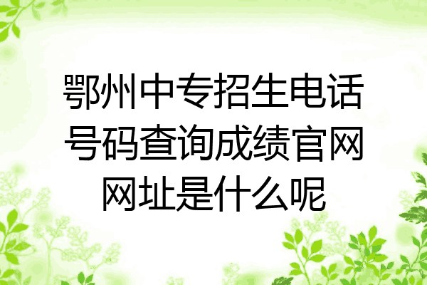 鄂州中专招生电话号码查询成绩官网网址是什么呢