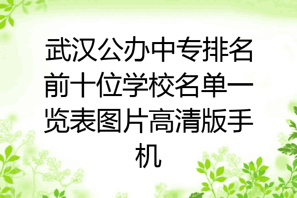 武汉公办中专排名前十位学校名单一览表图片高清版手机