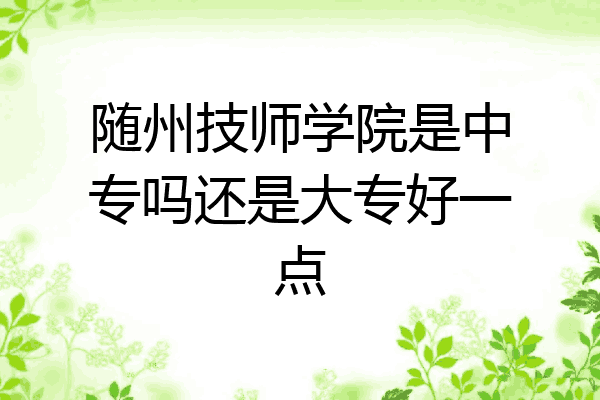 随州技师学院是中专吗还是大专好一点