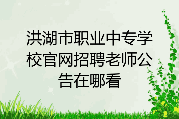 洪湖市职业中专学校官网招聘老师公告在哪看
