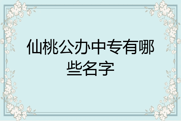 仙桃公办中专有哪些名字