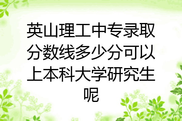 英山理工中专录取分数线多少分可以上本科大学研究生呢