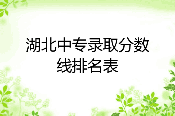 湖北中专录取分数线排名表