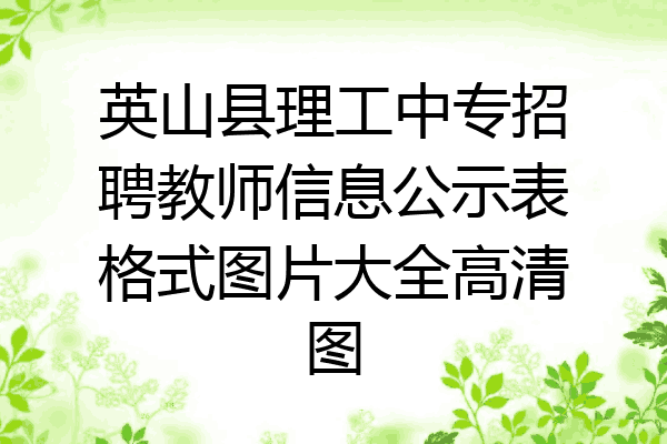 英山县理工中专招聘教师信息公示表格式图片大全高清图