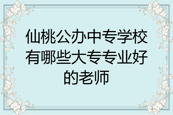 仙桃公办中专学校有哪些大专专业好的老师