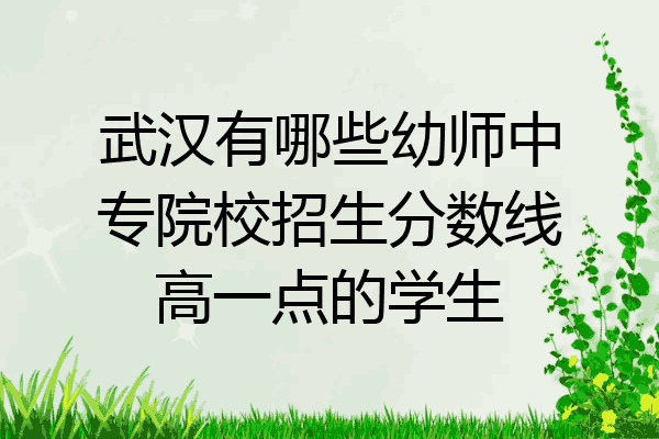武汉有哪些幼师中专院校招生分数线高一点的学生