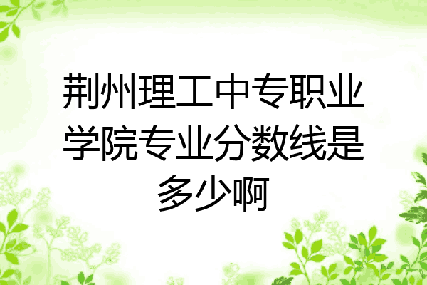 荆州理工中专职业学院专业分数线是多少啊
