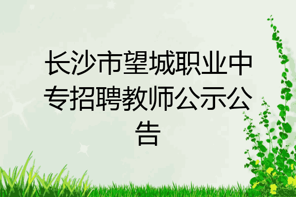 长沙市望城职业中专招聘教师公示公告