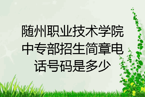 随州职业技术学院中专部招生简章电话号码是多少