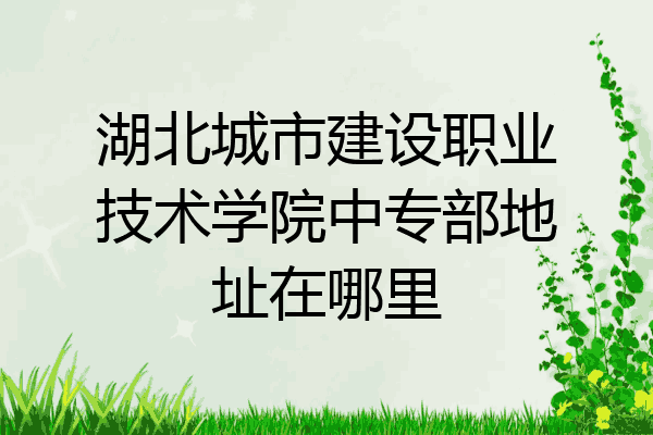 湖北城市建设职业技术学院中专部地址在哪里