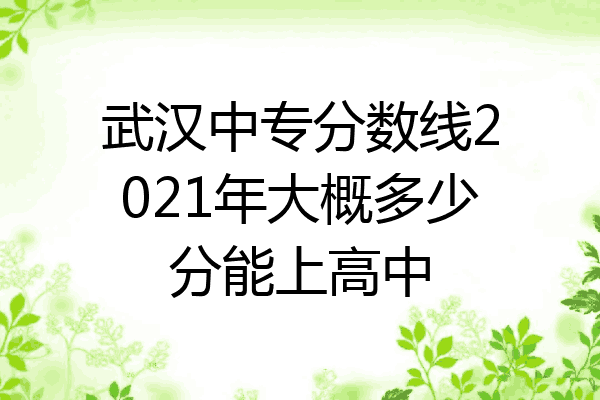 武汉中专分数线2021年大概多少分能上高中