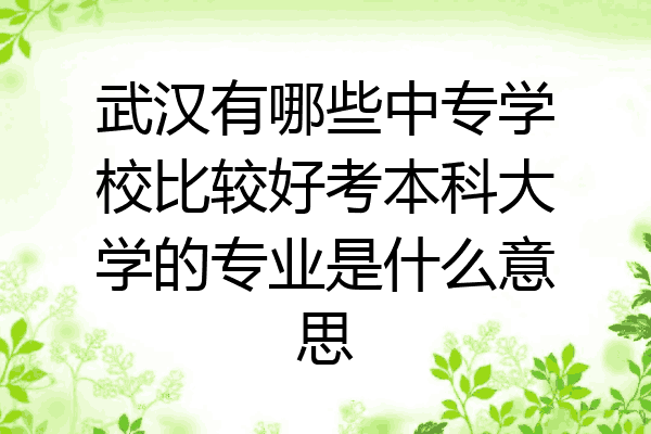 武汉有哪些中专学校比较好考本科大学的专业是什么意思