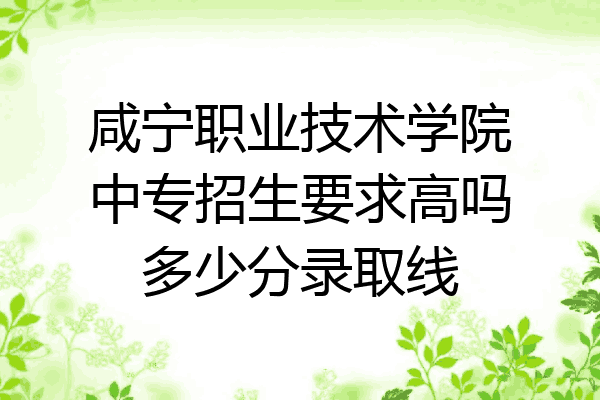 咸宁职业技术学院中专招生要求高吗多少分录取线
