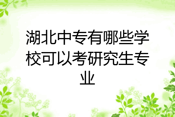 湖北中专有哪些学校可以考研究生专业